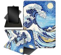 for Kindle Fire 7 case 2019 2017 Release 9th 7th Generation,360 Degree Rotating Stand Smart Protective Cover Case for Fire 7 2019,Blue Ocean Wave Sun