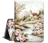 for Kindle Fire 7 case 2019 2017 Release 9th 7th Generation,Slim Soft Shockproof TPU Silicone Protective Back Shell Case for Kindle fire 7 Inch Tablet,Pink Flower and River