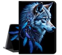 for Kindle Fire 7 Tablet Case 2019 2017 Release 9th 7th Generation,Slim Soft Shockproof TPU Silicone Protective Back Shell Case for Kindle Fire HD7 7" (2017/2019 Release),Purple Dream Catcher Wolf