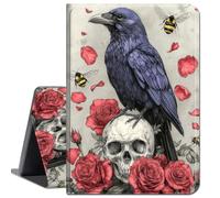 for Kindle Fire 7 Tablet Case 2019 2017 Release 9th 7th Generation,Slim Soft Shockproof TPU Silicone Protective Back Shell Case for Kindle Fire HD7 7" (2017/2019 Release),Black Crows and Skull