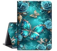 for Kindle Fire 7 Tablet Case 2019 2017 Release 9th 7th Generation,Slim Soft Shockproof TPU Silicone Protective Back Shell Case for Kindle Fire HD7 7" (2017/2019 Release),Green Flowers Butterfliy