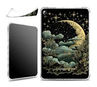 for Kindle Fire HD 8 & 8 Plus Tablet (8" 12th/10th Gen, 2024/2022/2020 Release) Case, Slim Soft Silicone Lightweight Clear Military-Grade Corners Shock Absorbent Case, Starry Moon Star