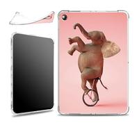 for Kindle Fire HD 8 & 8 Plus Tablet (8" 12th/10th Gen, 2024/2022/2020 Release) Case, Slim Soft Silicone Lightweight Clear Military-Grade Corners Shock Absorbent Case, Bicycle Elephant