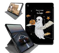 for Kindle Fire HD 8 Tablet (8th/7th/6th Generation, 2018/2017/2016 Release) Tablet Case-360 Rotating Stand Folding Protective Cover with Auto Sleep/Wake,Cute Witch