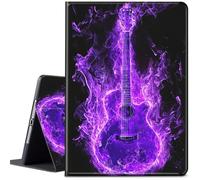 for Kindle Fire HD 8 Tablet Case 7th/8th Generation 8 inch 2017/2018 Release Lightweight Protective PU Leather Smart Stand Cover with Auto Wake Sleep - Purple Guitar
