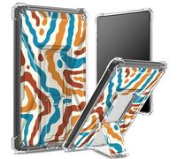 for Kindle Paperwhite 11th Generation 6.8" and Signature Edition 2021 Soft Case, Transparent Back with Abstract Psychedelic, Corner Protection Shockproof Cover with Hard Kickstand