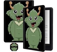 for Kindle Paperwhite 11th Generation 6.8" Signature Edition E-Reader 2021, Slim Folding Soft PU Leather Smart Stand Cover Case with Auto Wake/Sleep Plus 1 Screen Clean Pad, Monster