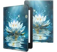 for Kindle Paperwhite Case 6 inch 10th Generation 2018 Lightweight Protective PU Leather Smart Stand Cover with Auto Wake Sleep Case for Kindle Paperwhite E-Reader - White Lotus Flower