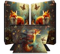 for Kindle Scribe Case for Kindle Scribe Cover 10.2 inch 2022 Release with 360 Degree Rotating PU Leather Smart Cover with Auto Wake/Sleep Tablet Case - Fox Butterflies in The Forest