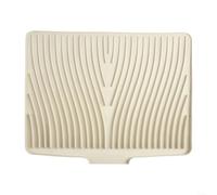 For Kitchen Silicone Drain Pad for Easy Drying, Features Innovative Drain Design for Tidy Surfaces (Rice white)