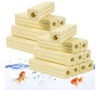 for Koi Pond, Sump Tank, Top Filters, Canister Filter, Twenty Pieces Large 6.3 Inches Aquarium Bio Media Blocks, Ceramic Fish Tank Bio Filter Media with Dense Tiny Holes