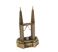 For Kuala Lumpur Twin Towers Metal Building Model Ornaments Creative Scenic Crafts Travel Souvenirs exquisite(Bronze)