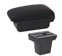 For L&and R&over For Freelander 2 2006-2012 Central Store Content Storage Box Products With USB Armrest Box Car Armrests(B red line 3 USB)