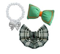 for labub Generation 's Clothes Mini Pearl Necklace 's Clothes Mini Plush G Suit Plaid Skirt Enameling Accessories