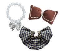 for labub Generation 's Clothes Mini Pearl Necklace 's Clothes Mini Plush G Suit Plaid Skirt Enameling Accessories