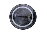 For Lada For Niva For URBAN Universal Car 7 Inch Round LED Headlight DRL Hi Lo Beam 90W Halo Ring Amber Head Lamp Assy Car Front Lamps(1pc Black)