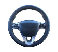 For Lada For Vesta 2015 2016 2017 DIY Black Hand-stitched Steering Wheel Covers Car Steering Wheel Cover Car Steering Wheel Cover(Light blue Thread)