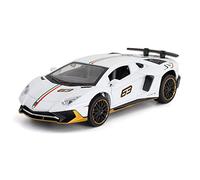 For Lamborghinis LP780 SVJ 1 32 Alloy Car Model Simulation Sound Light Collectibles Kids Toy Gift(White)