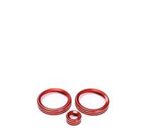 For Land Rover, for Range Rover, Velar Evoque 2017-2022 Alloy Car Central Air Conditioning Volume Knob Cover Ring Trim Accessories Control Knob Cover Ring(Red)