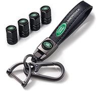 for Land Rover Keyring with Car Tyre Dust Caps, Tyre Valve Caps and Car Keychain Compatible with Land Rover LR2 LR3 LR4 Range Rover Sport Defender Discovery Sport LR4 Land Cruiser, Black