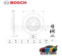 For Land Rover Range Rover Brake Disc Bosch 0986479F68 Single Premium 2013-2021