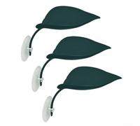 For Leaf Shaped Turtle Basking Platform 3PCS Reptile Tank Decor With Suction Cups for Frogs Lizards Amphibians Green Plastic Habitat Accessories(army green)