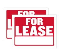 FOR LEASE Large Sign 12" H x 16" W Plastic Waterproof Signage 2PC