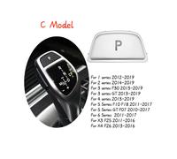 (For left hand drive, C Model Silver) ABS Car GearShift Knob P UNLOCK Button Switch Cover Fit For BMW 1 2 3