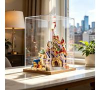 For Lego 43263 Acrylic Showcase for Beauty and the Beast Castle Building Kit Clear Box Dustproof Display Case Only Compatible with Lego 43263 (Wood)