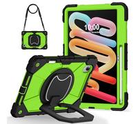 for Lenovo Idea Tab Pro Gen 2 (TB390)/Xiaoxin Pro 13"/Xiaoxin Pro GT 13" Shockproof Kids Case,360 Degree Rotating Handle Stand Heavy Duty Silicone Case,Kickstand & Shoulder Strap,Black+Green