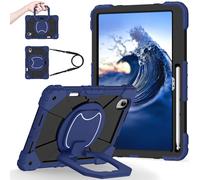 for Lenovo Idea Tab Pro Gen 2 (TB390)/Xiaoxin Pro 13"/Xiaoxin Pro GT 13" Shockproof Kids Case,360 Degree Rotating Handle Stand Heavy Duty Silicone Case,Kickstand & Shoulder Strap,Navy Blue+Green