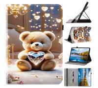 for Lenovo Legion Y700 (2025) Wallet Case with Card Holder Clip, RFID-Blocking, Military-Grade Drop Protection, UV-Printed Artwork, Magnetic Closure with Kickstand - Glowing Bear