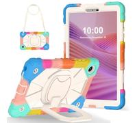for Lenovo Tab One 8.7 inch/K9 TB305FU 2025 Shockproof Kids Case,360 Degree Rotating Handle Stand Heavy Duty Silicone Case,Kickstand & Shoulder Strap (Colorful Blue)