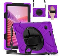 for Lenovo Tab S10 10.1 TB-311XU/K10C TB-311FU 2025 Shockproof Case,Three-in-one Shatter-Resistant Shell, 360 Degree Rotating Multi-Function Grip Bracket (Purple)