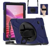 for Lenovo Tab S10 10.1 TB-311XU/K10C TB-311FU 2025 Shockproof Case,Three-in-one Shatter-Resistant Shell, 360 Degree Rotating Multi-Function Grip Bracket (D Blue)