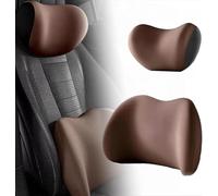 For Leon 1P 5F MK2 MK3 ST Cupra TGI Ergonomic Car Seat Headrest Lumbar Cushion for Back Pain Relief Black-Lumbar Cushion(HeadrestandLumbarCushion/Brown)