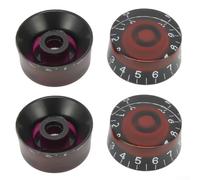 For Les Paul Guitar Accessories, Plastic Speed Control Knob Set, 4Pcs Red Black