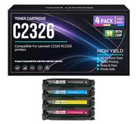 For Lexmark C2326 XC2326 Toner Cartridges Compatible 24B7502 24B7499 24B7500 24B7501 Black Cyan Yellow Magenta Toner with chip High Yield Work 6000 Pages