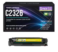 For Lexmark C2326 XC2326 Toner Cartridges Compatible 24B7502 24B7499 24B7500 24B7501 Black Cyan Yellow Magenta Toner with chip High Yield Work 6000 Pages