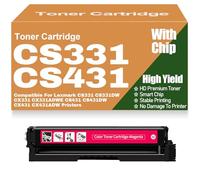 For Lexmark CS331 CS431 Toner Cartridges CX331 CX431 Black Yellow Magenta Cyan Toner Compatible for Lexmark CS331 CS331DW CX331 CX331ADWE CS431 CS431DW CX431 CX431ADW,Magenta-CS331
