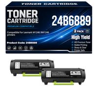 For Lexmark M1246 XM1246 Toner Cartridges Compatible 24B6889 Toner for Lexmark M1246 XM1246 Printers with chip High Yield Work 21000 Pages
