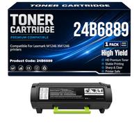 For Lexmark M1246 XM1246 Toner Cartridges Compatible 24B6889 Toner for Lexmark M1246 XM1246 Printers with chip High Yield Work 21000 Pages