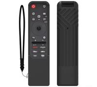 For LG MR25GA Silicone Remote Control Case with Glow in the Dark Silicone and Lanyard, Provides Protection and Visibility (Black)