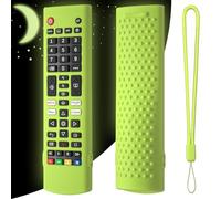 for LG TV Remotes Case, Silicone Remote Cover Protective Sleeve for LG AKB75095307 AKB75375604 AKB74915305 AKB75095302 AKB73715601 AKB Series TV Stick Anti-Slip Cover with Lanyard (Luminous Green)