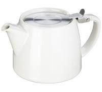 For Life Stump Teapot, White 18oz. With Stainless Steel Infuser by Canton Tea Co.