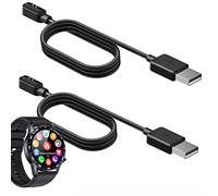 for LIGE Smart watch 1.39 inch Charger, 2 Pin Magnetic USB Replacement Charging Compatible with 2023 Newest LIGE SML1/SML2 Bluetooth Smart Watches for Men 1.39" Full Touch Screen (2 pack-Black+Black)
