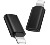 for Lightning Female to USB C Male Adapter for iPhone 16 15 Pro Max Plus,for iPad Air,for Samsung,Support 27W PD Fast Charging&Data Transfer,Type C Charger Connector Cable,Not for Audio/OTG (Black)