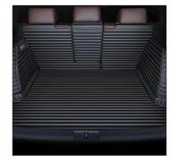 For Lincoln For Navigator 2018-2022 For Aviator For Corsair 2020-2022 Striped Leather Full Coverage Trunk Mat Interior Accessories Car Boot Mats(Black beige,Type A)