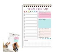 For Lists Notepad - Teacher Daily Notepad | Notepadi 'Teacher | 50 Sheets Note Pad for Work | 5.8 x 8.3 Inch Cute Memory | Daily Planner Binding Coil for the Cla