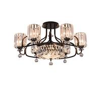 for Living Room Dining Bedroom Lamp,Light Luxury Crystal Lamp,European Concise Chandelier,Creative Atmosphere Round Crystal Chandelier,E27 American Crystal Ceiling Lamp-Black. 84 * 45